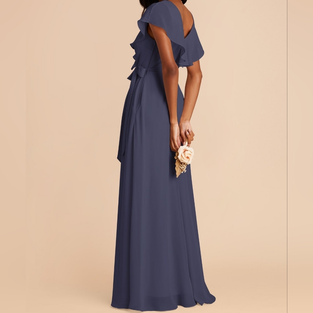 Birdy Grey Slate Blue Ruffle Wrap Maxi Dress - Picture 2 of 2